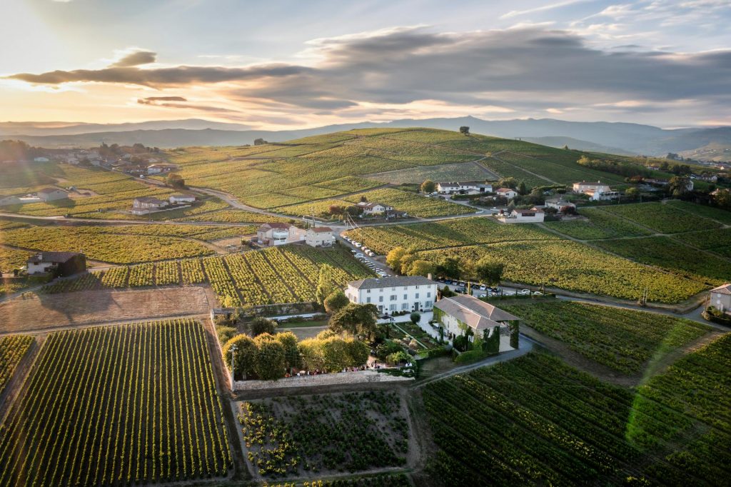 Vue aérienne du beaujolais